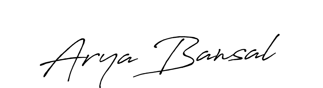 Use a signature maker to create a handwritten signature online. With this signature software, you can design (Antro_Vectra_Bolder) your own signature for name Arya Bansal. Arya Bansal signature style 7 images and pictures png