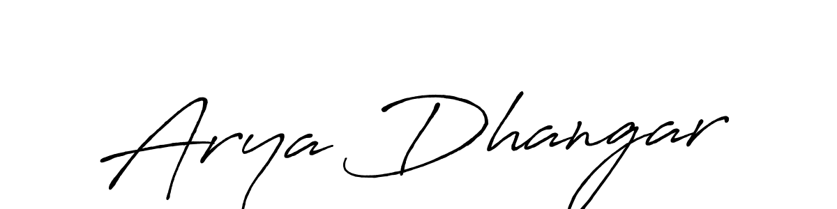 Use a signature maker to create a handwritten signature online. With this signature software, you can design (Antro_Vectra_Bolder) your own signature for name Arya Dhangar. Arya Dhangar signature style 7 images and pictures png