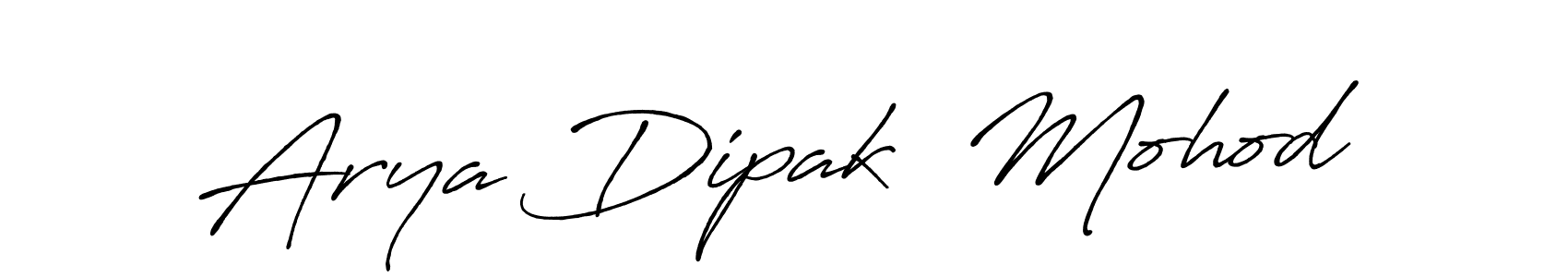 The best way (Antro_Vectra_Bolder) to make a short signature is to pick only two or three words in your name. The name Arya Dipak  Mohod include a total of six letters. For converting this name. Arya Dipak  Mohod signature style 7 images and pictures png
