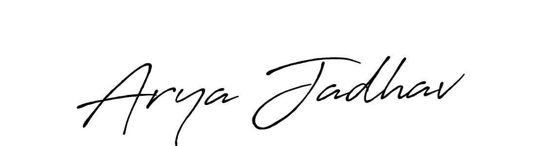 Make a beautiful signature design for name Arya Jadhav. With this signature (Antro_Vectra_Bolder) style, you can create a handwritten signature for free. Arya Jadhav signature style 7 images and pictures png