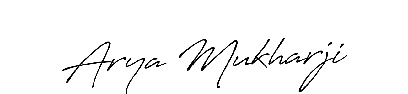 How to make Arya Mukharji name signature. Use Antro_Vectra_Bolder style for creating short signs online. This is the latest handwritten sign. Arya Mukharji signature style 7 images and pictures png