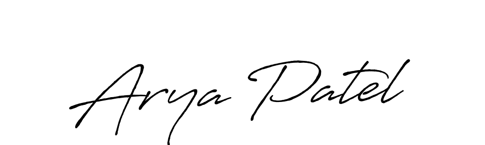 Create a beautiful signature design for name Arya Patel. With this signature (Antro_Vectra_Bolder) fonts, you can make a handwritten signature for free. Arya Patel signature style 7 images and pictures png