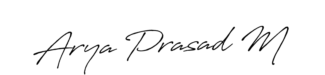 It looks lik you need a new signature style for name Arya Prasad M. Design unique handwritten (Antro_Vectra_Bolder) signature with our free signature maker in just a few clicks. Arya Prasad M signature style 7 images and pictures png