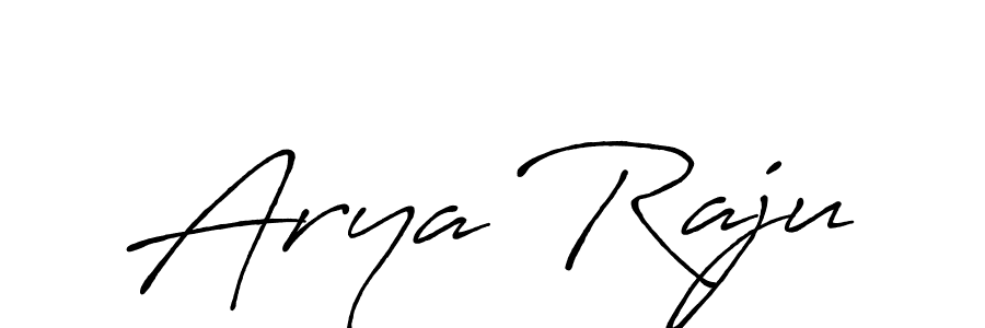 Arya Raju stylish signature style. Best Handwritten Sign (Antro_Vectra_Bolder) for my name. Handwritten Signature Collection Ideas for my name Arya Raju. Arya Raju signature style 7 images and pictures png