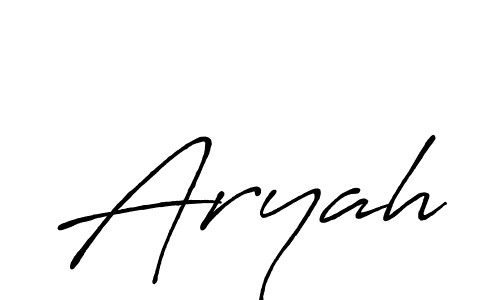 Use a signature maker to create a handwritten signature online. With this signature software, you can design (Antro_Vectra_Bolder) your own signature for name Aryah. Aryah signature style 7 images and pictures png