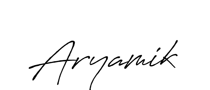 Use a signature maker to create a handwritten signature online. With this signature software, you can design (Antro_Vectra_Bolder) your own signature for name Aryamik. Aryamik signature style 7 images and pictures png
