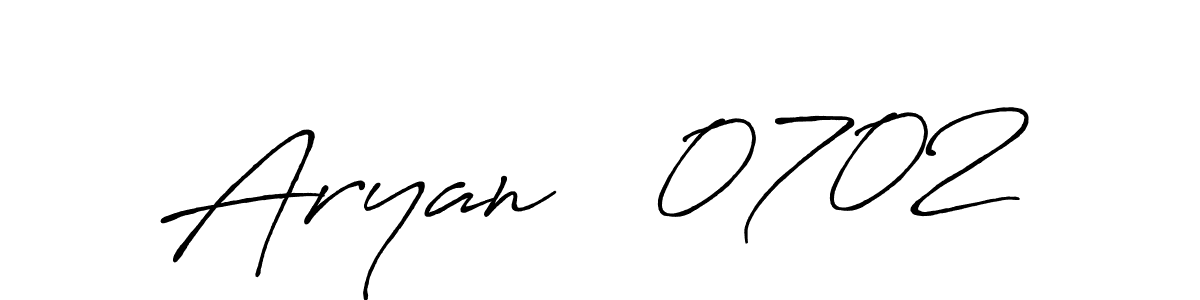Similarly Antro_Vectra_Bolder is the best handwritten signature design. Signature creator online .You can use it as an online autograph creator for name Aryan   0702. Aryan   0702 signature style 7 images and pictures png