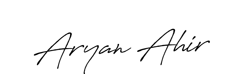 How to make Aryan Ahir name signature. Use Antro_Vectra_Bolder style for creating short signs online. This is the latest handwritten sign. Aryan Ahir signature style 7 images and pictures png