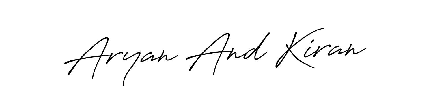 How to make Aryan And Kiran signature? Antro_Vectra_Bolder is a professional autograph style. Create handwritten signature for Aryan And Kiran name. Aryan And Kiran signature style 7 images and pictures png