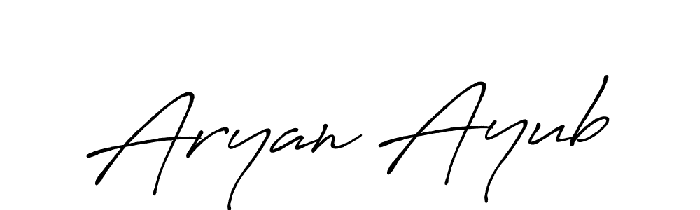 You should practise on your own different ways (Antro_Vectra_Bolder) to write your name (Aryan Ayub) in signature. don't let someone else do it for you. Aryan Ayub signature style 7 images and pictures png