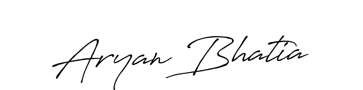 How to make Aryan Bhatia name signature. Use Antro_Vectra_Bolder style for creating short signs online. This is the latest handwritten sign. Aryan Bhatia signature style 7 images and pictures png