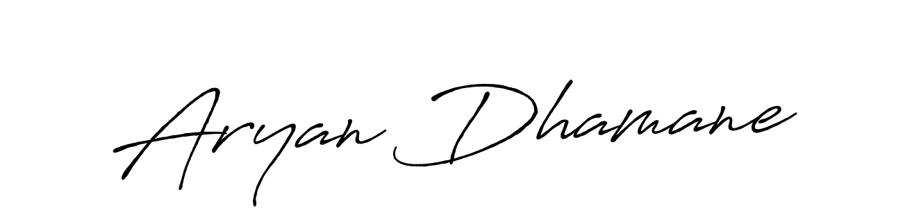 Make a beautiful signature design for name Aryan Dhamane. With this signature (Antro_Vectra_Bolder) style, you can create a handwritten signature for free. Aryan Dhamane signature style 7 images and pictures png