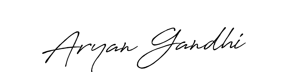 How to make Aryan Gandhi name signature. Use Antro_Vectra_Bolder style for creating short signs online. This is the latest handwritten sign. Aryan Gandhi signature style 7 images and pictures png
