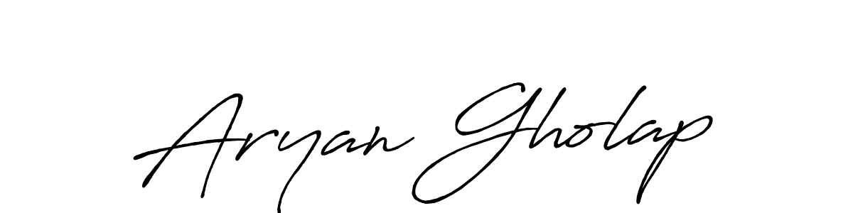 Design your own signature with our free online signature maker. With this signature software, you can create a handwritten (Antro_Vectra_Bolder) signature for name Aryan Gholap. Aryan Gholap signature style 7 images and pictures png