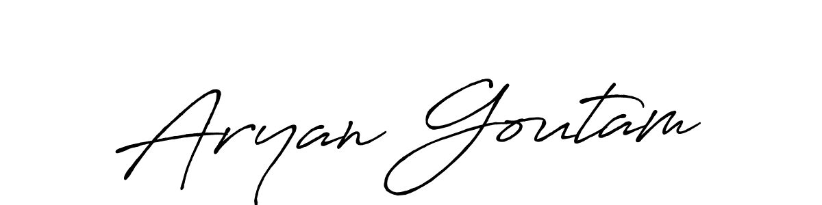 You should practise on your own different ways (Antro_Vectra_Bolder) to write your name (Aryan Goutam) in signature. don't let someone else do it for you. Aryan Goutam signature style 7 images and pictures png