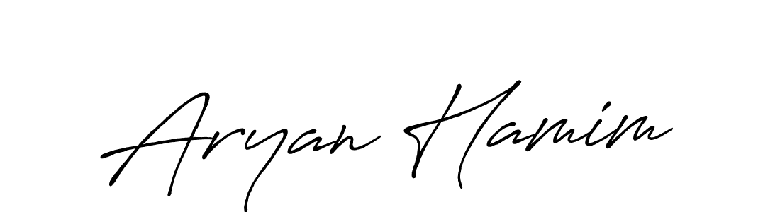 Design your own signature with our free online signature maker. With this signature software, you can create a handwritten (Antro_Vectra_Bolder) signature for name Aryan Hamim. Aryan Hamim signature style 7 images and pictures png