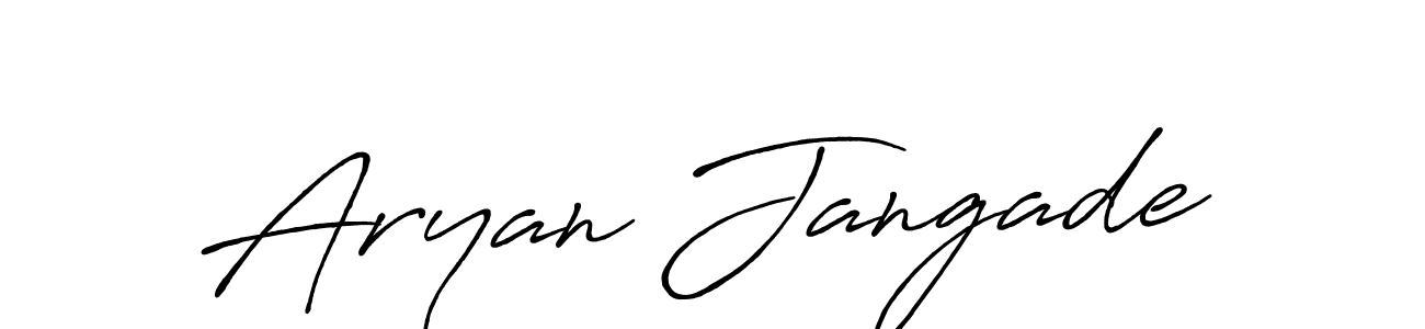 Use a signature maker to create a handwritten signature online. With this signature software, you can design (Antro_Vectra_Bolder) your own signature for name Aryan Jangade. Aryan Jangade signature style 7 images and pictures png