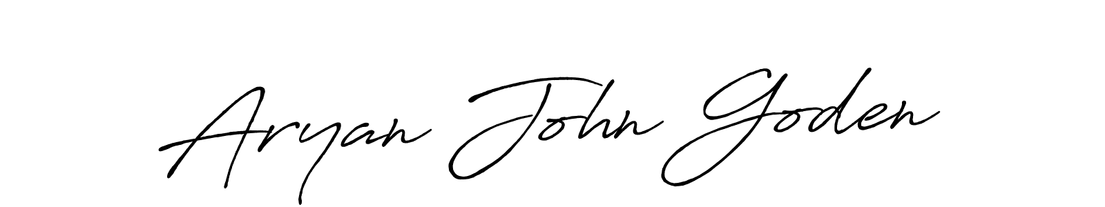 Make a beautiful signature design for name Aryan John Goden. With this signature (Antro_Vectra_Bolder) style, you can create a handwritten signature for free. Aryan John Goden signature style 7 images and pictures png