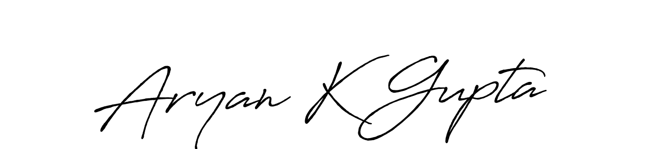 Make a beautiful signature design for name Aryan K Gupta. With this signature (Antro_Vectra_Bolder) style, you can create a handwritten signature for free. Aryan K Gupta signature style 7 images and pictures png