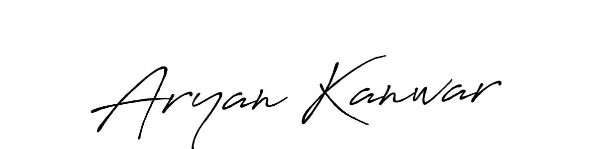 How to make Aryan Kanwar name signature. Use Antro_Vectra_Bolder style for creating short signs online. This is the latest handwritten sign. Aryan Kanwar signature style 7 images and pictures png