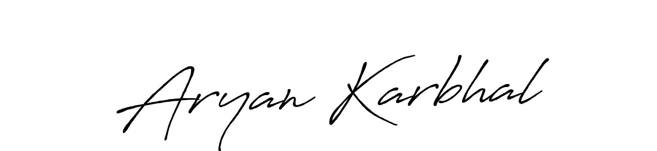 Also we have Aryan Karbhal name is the best signature style. Create professional handwritten signature collection using Antro_Vectra_Bolder autograph style. Aryan Karbhal signature style 7 images and pictures png