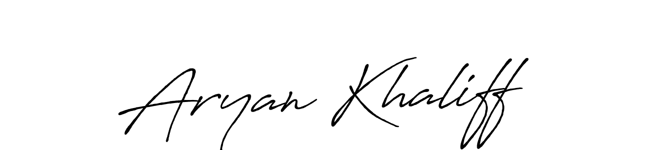Also You can easily find your signature by using the search form. We will create Aryan Khaliff name handwritten signature images for you free of cost using Antro_Vectra_Bolder sign style. Aryan Khaliff signature style 7 images and pictures png