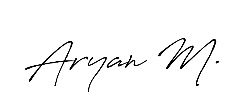 Use a signature maker to create a handwritten signature online. With this signature software, you can design (Antro_Vectra_Bolder) your own signature for name Aryan M.. Aryan M. signature style 7 images and pictures png