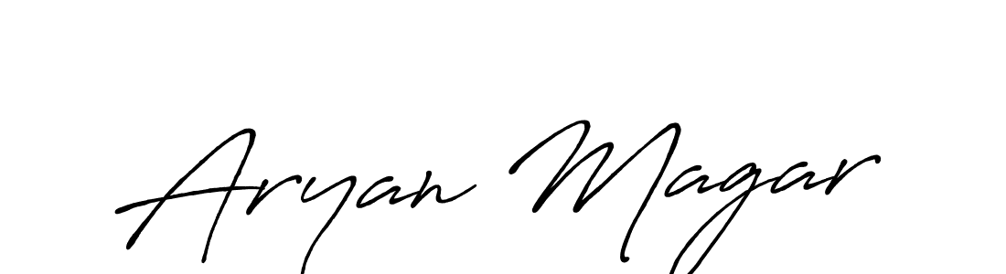 Design your own signature with our free online signature maker. With this signature software, you can create a handwritten (Antro_Vectra_Bolder) signature for name Aryan Magar. Aryan Magar signature style 7 images and pictures png