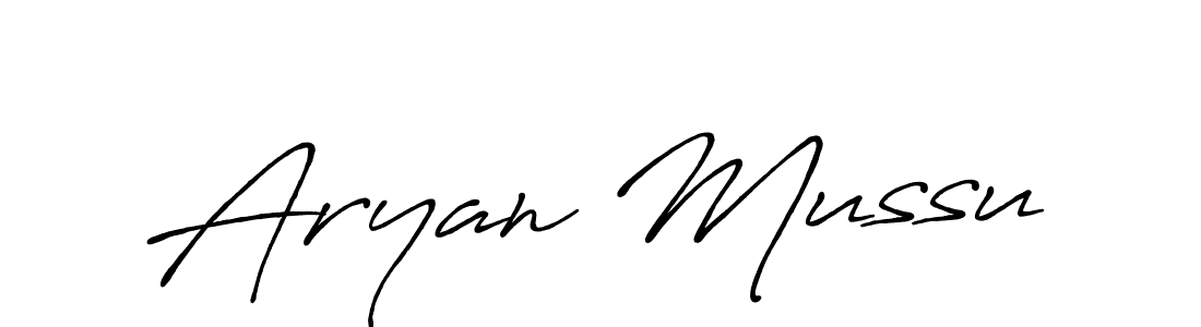 Make a beautiful signature design for name Aryan Mussu. With this signature (Antro_Vectra_Bolder) style, you can create a handwritten signature for free. Aryan Mussu signature style 7 images and pictures png