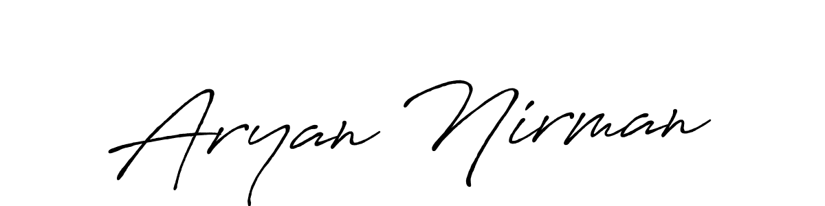 How to make Aryan Nirman signature? Antro_Vectra_Bolder is a professional autograph style. Create handwritten signature for Aryan Nirman name. Aryan Nirman signature style 7 images and pictures png