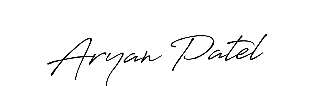 Design your own signature with our free online signature maker. With this signature software, you can create a handwritten (Antro_Vectra_Bolder) signature for name Aryan Patel. Aryan Patel signature style 7 images and pictures png