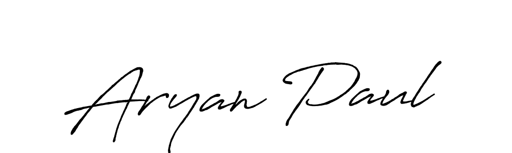 How to make Aryan Paul name signature. Use Antro_Vectra_Bolder style for creating short signs online. This is the latest handwritten sign. Aryan Paul signature style 7 images and pictures png