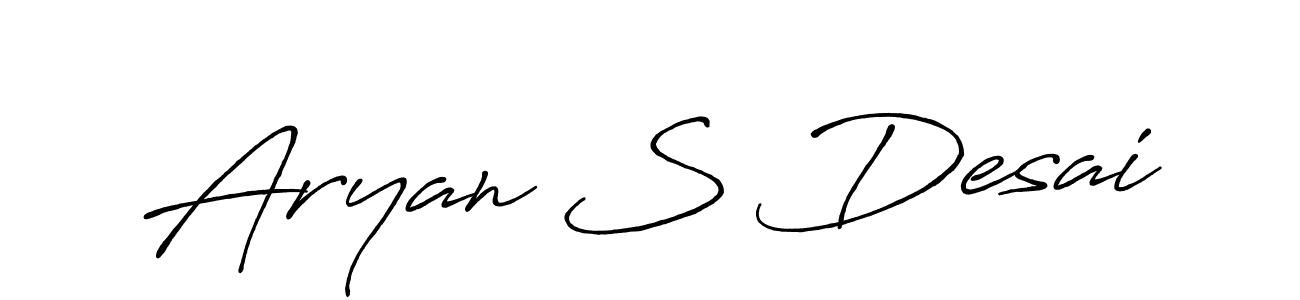Antro_Vectra_Bolder is a professional signature style that is perfect for those who want to add a touch of class to their signature. It is also a great choice for those who want to make their signature more unique. Get Aryan S Desai name to fancy signature for free. Aryan S Desai signature style 7 images and pictures png