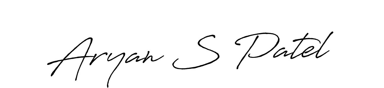 Make a beautiful signature design for name Aryan S Patel. With this signature (Antro_Vectra_Bolder) style, you can create a handwritten signature for free. Aryan S Patel signature style 7 images and pictures png