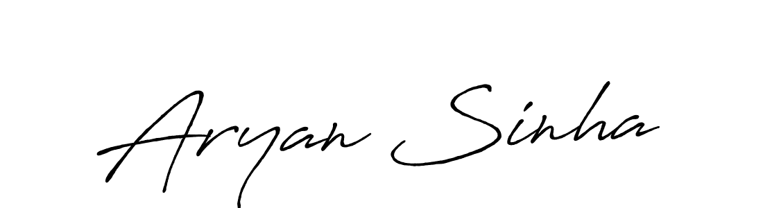 How to make Aryan Sinha name signature. Use Antro_Vectra_Bolder style for creating short signs online. This is the latest handwritten sign. Aryan Sinha signature style 7 images and pictures png