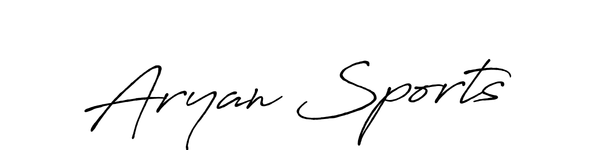 Use a signature maker to create a handwritten signature online. With this signature software, you can design (Antro_Vectra_Bolder) your own signature for name Aryan Sports. Aryan Sports signature style 7 images and pictures png