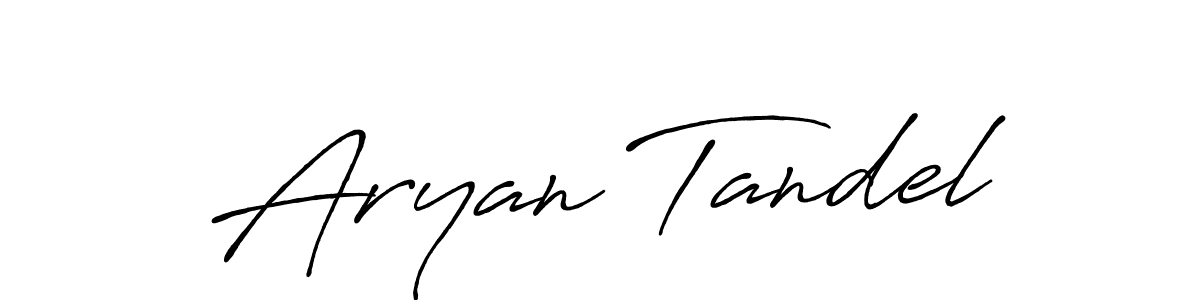 How to make Aryan Tandel name signature. Use Antro_Vectra_Bolder style for creating short signs online. This is the latest handwritten sign. Aryan Tandel signature style 7 images and pictures png