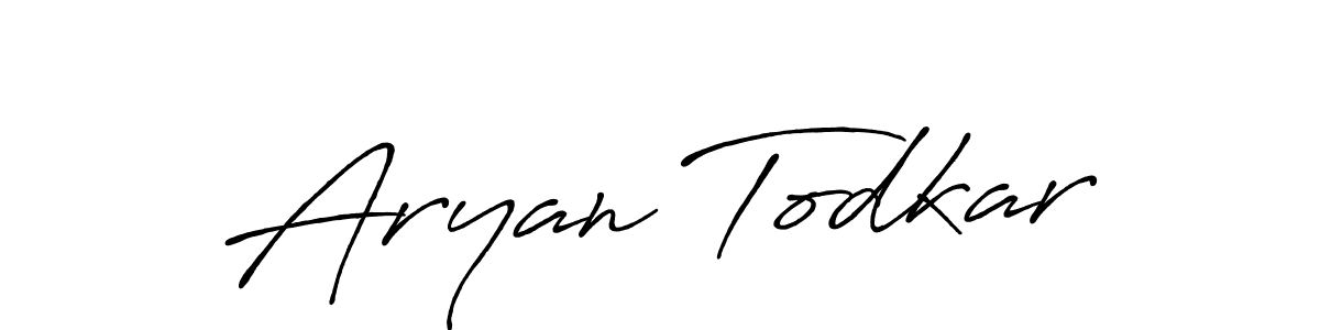 How to make Aryan Todkar name signature. Use Antro_Vectra_Bolder style for creating short signs online. This is the latest handwritten sign. Aryan Todkar signature style 7 images and pictures png