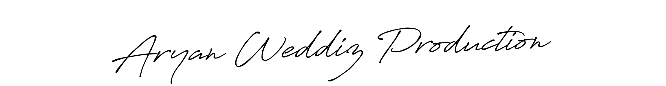 Design your own signature with our free online signature maker. With this signature software, you can create a handwritten (Antro_Vectra_Bolder) signature for name Aryan Weddiz Production. Aryan Weddiz Production signature style 7 images and pictures png