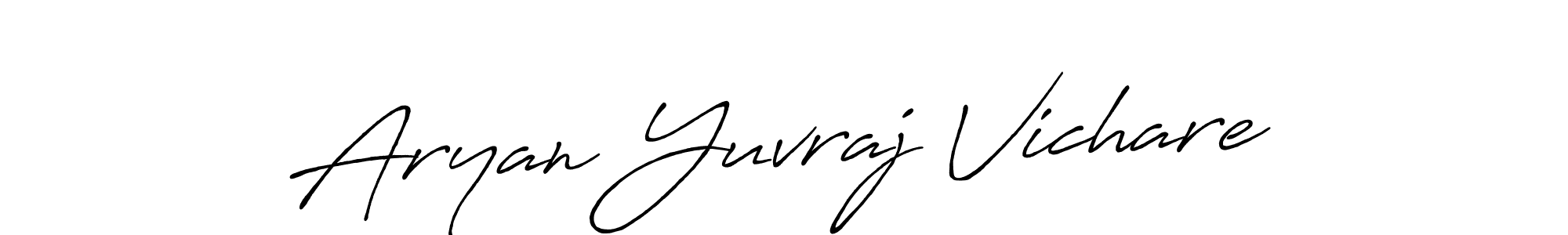 Antro_Vectra_Bolder is a professional signature style that is perfect for those who want to add a touch of class to their signature. It is also a great choice for those who want to make their signature more unique. Get Aryan Yuvraj Vichare name to fancy signature for free. Aryan Yuvraj Vichare signature style 7 images and pictures png
