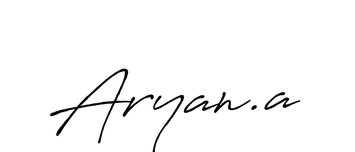 How to make Aryan.a name signature. Use Antro_Vectra_Bolder style for creating short signs online. This is the latest handwritten sign. Aryan.a signature style 7 images and pictures png