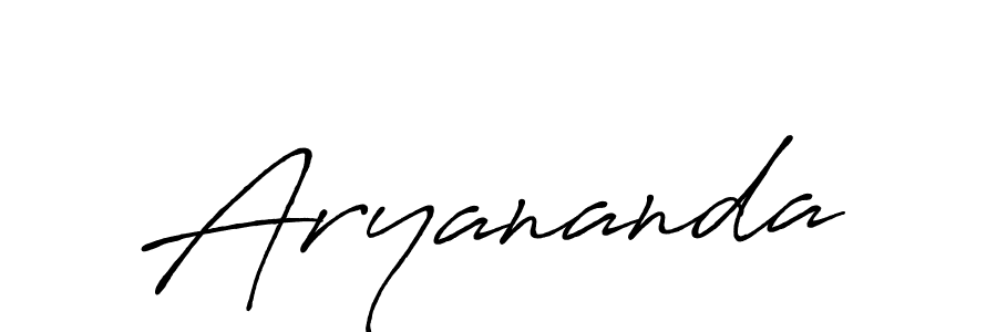 Use a signature maker to create a handwritten signature online. With this signature software, you can design (Antro_Vectra_Bolder) your own signature for name Aryananda. Aryananda signature style 7 images and pictures png