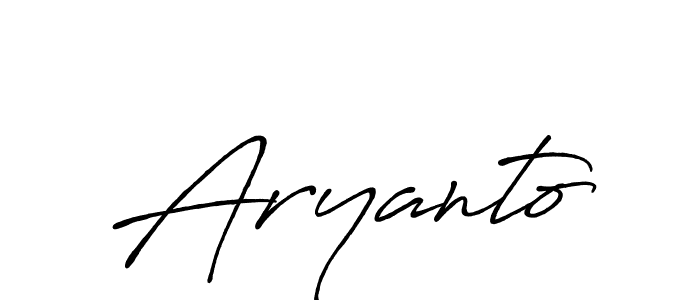 Use a signature maker to create a handwritten signature online. With this signature software, you can design (Antro_Vectra_Bolder) your own signature for name Aryanto. Aryanto signature style 7 images and pictures png