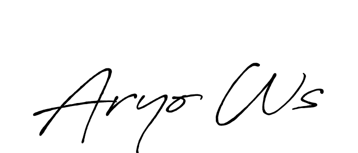 Use a signature maker to create a handwritten signature online. With this signature software, you can design (Antro_Vectra_Bolder) your own signature for name Aryo Ws. Aryo Ws signature style 7 images and pictures png