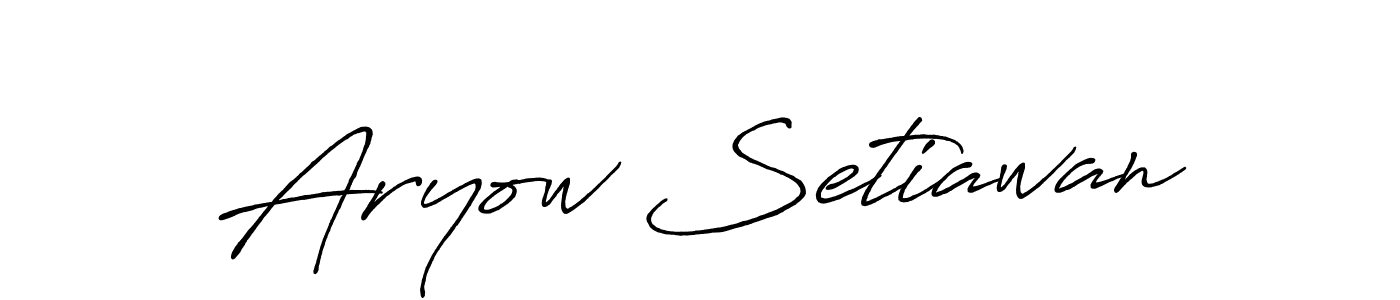 Use a signature maker to create a handwritten signature online. With this signature software, you can design (Antro_Vectra_Bolder) your own signature for name Aryow Setiawan. Aryow Setiawan signature style 7 images and pictures png