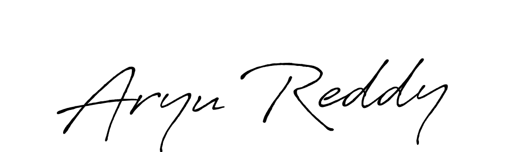 Create a beautiful signature design for name Aryu Reddy. With this signature (Antro_Vectra_Bolder) fonts, you can make a handwritten signature for free. Aryu Reddy signature style 7 images and pictures png