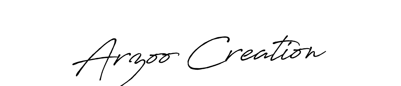 Use a signature maker to create a handwritten signature online. With this signature software, you can design (Antro_Vectra_Bolder) your own signature for name Arzoo Creation. Arzoo Creation signature style 7 images and pictures png