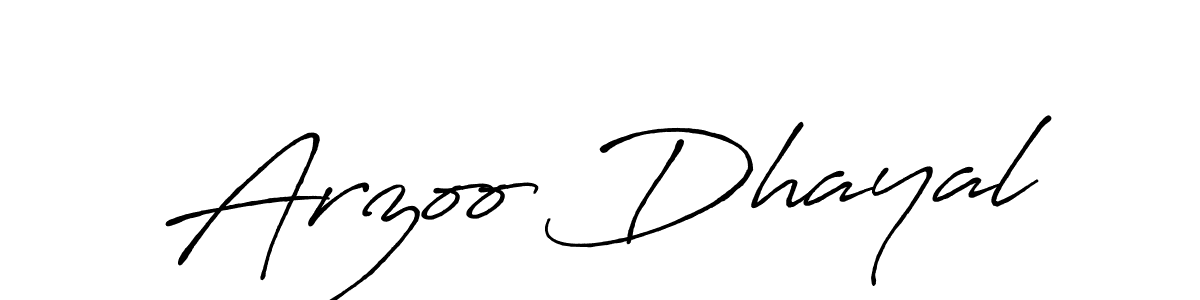 Use a signature maker to create a handwritten signature online. With this signature software, you can design (Antro_Vectra_Bolder) your own signature for name Arzoo Dhayal. Arzoo Dhayal signature style 7 images and pictures png