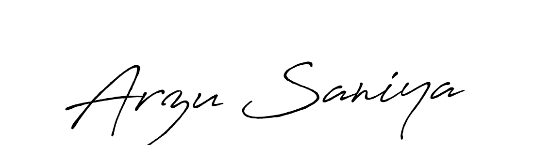 Arzu Saniya stylish signature style. Best Handwritten Sign (Antro_Vectra_Bolder) for my name. Handwritten Signature Collection Ideas for my name Arzu Saniya. Arzu Saniya signature style 7 images and pictures png