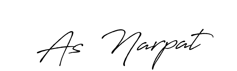 How to make As  Narpat name signature. Use Antro_Vectra_Bolder style for creating short signs online. This is the latest handwritten sign. As  Narpat signature style 7 images and pictures png